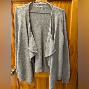 Abercrombie Kids Grey Knit Asymmetrical Cardigan Sweater